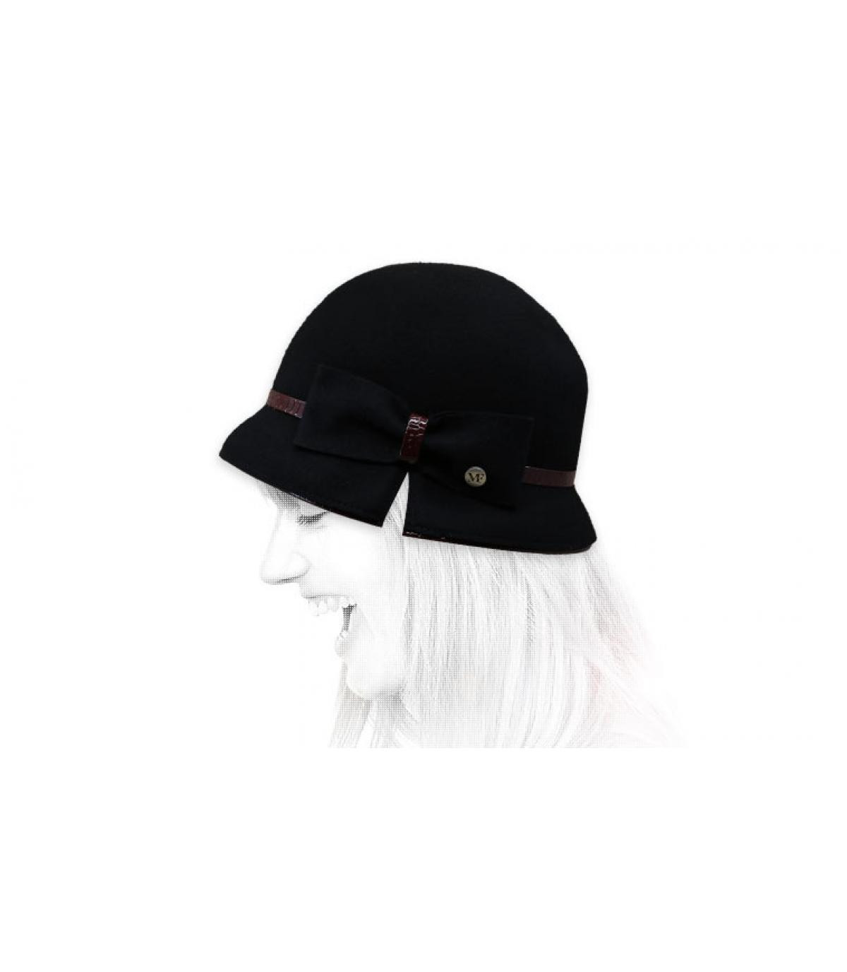 chapeau cloche noir nœud Candice noir